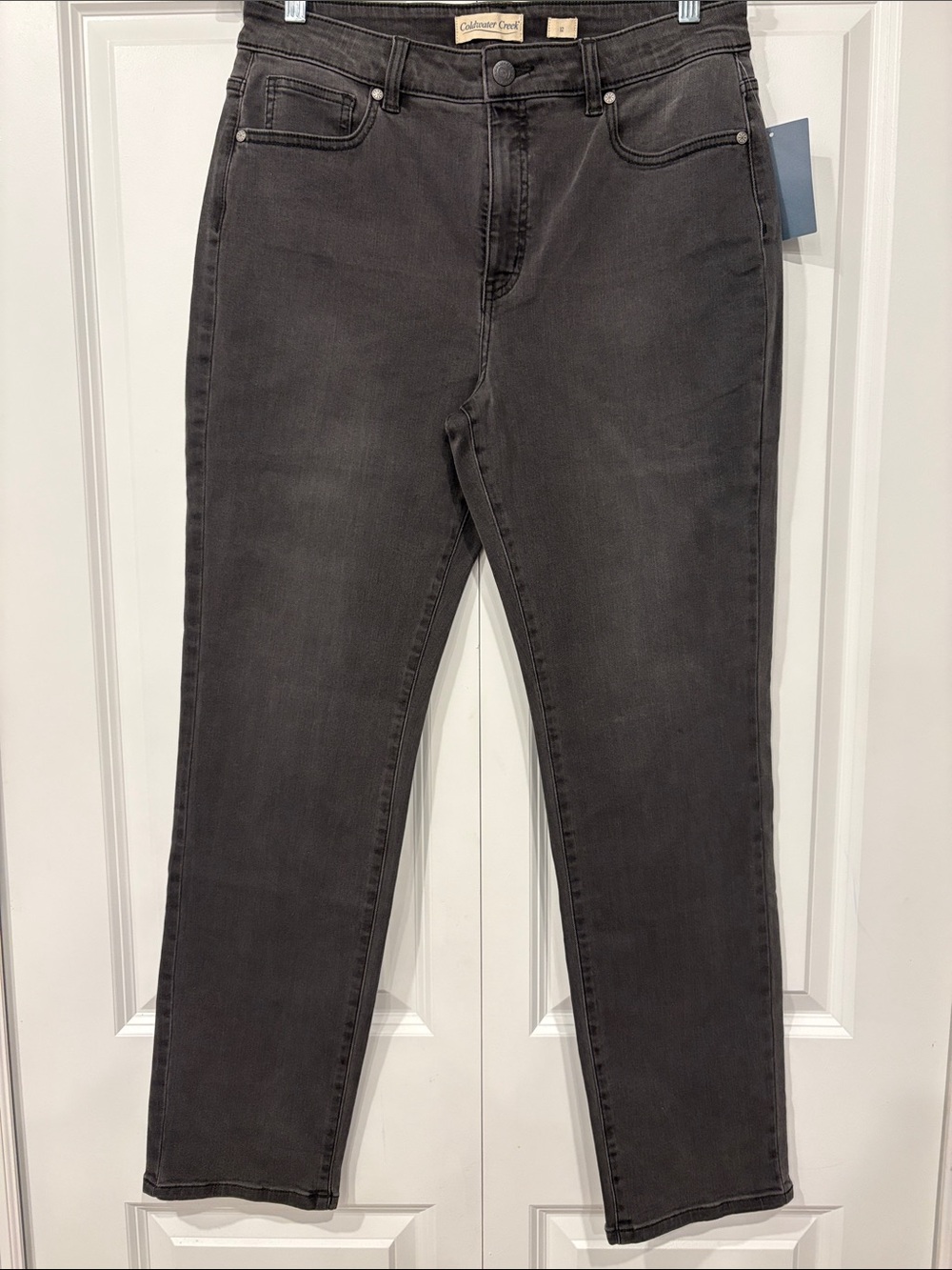 Coldwater Creek high-rise shapeme- straight leg size 12 - Charcoal Grey Jeans